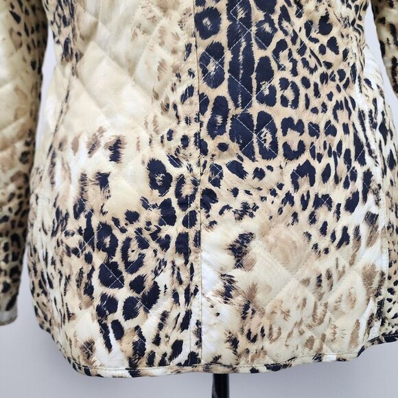 Dana Buchman Quilted Jacket Animal Print Leopard Lightweight Blazer Size M - Picture 12 of 16